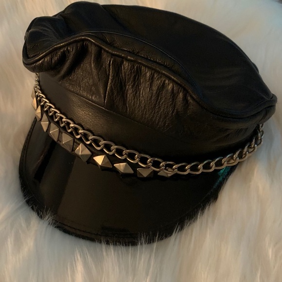 Vintage bebe Black Leather Hat main image 4